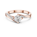 Twistelle Twisted Bypass Pavé Solitaire Lab Grown Diamond Ring