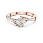 Twistelle Twisted Bypass Pavé Solitaire Lab Grown Diamond Ring
