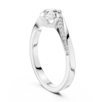 Twistelle Twisted Bypass Pavé Solitaire Lab Grown Diamond Ring