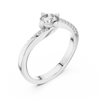 Twistelle Twisted Bypass Pavé Solitaire Lab Grown Diamond Ring