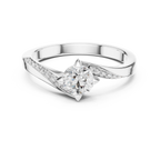 Twistelle Twisted Bypass Pavé Solitaire Lab Grown Diamond Ring