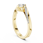 Twistelle Twisted Bypass Pavé Solitaire Lab Grown Diamond Ring