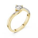Twistelle Twisted Bypass Pavé Solitaire Lab Grown Diamond Ring