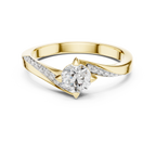 Twistelle Twisted Bypass Pavé Solitaire Lab Grown Diamond Ring