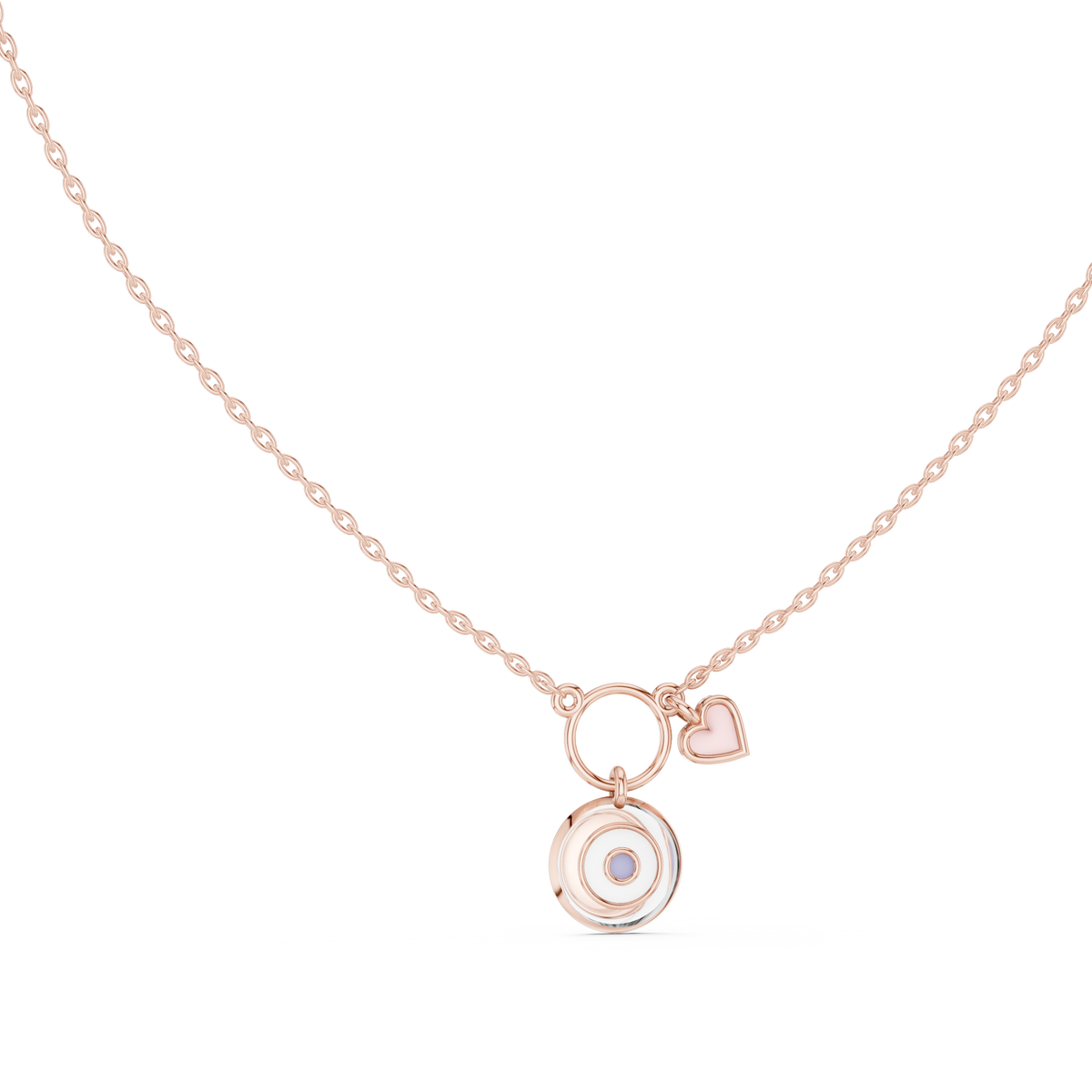 Rosalie Compass Heart Lab Grown Diamond Pendant Necklace