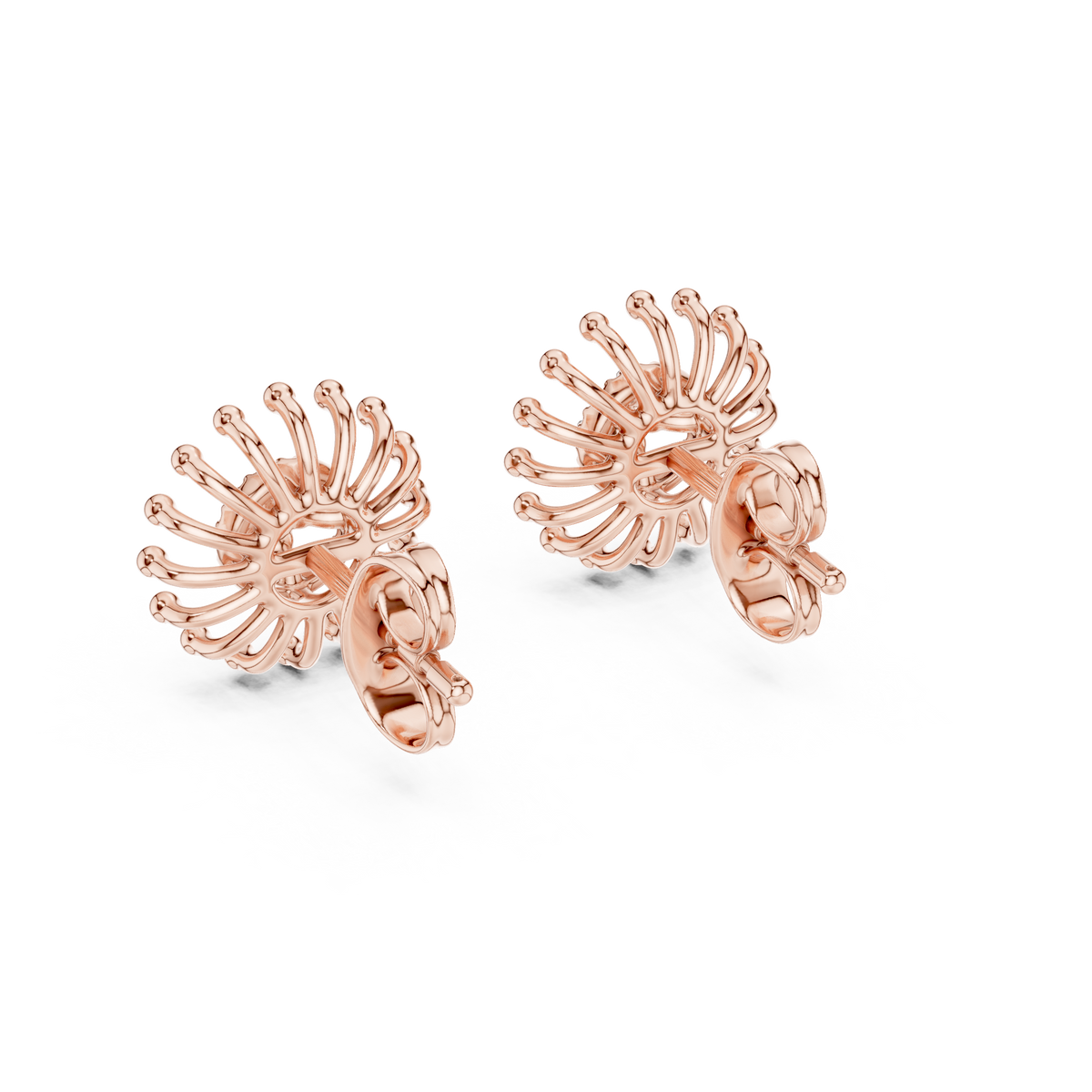 Dandelle Radiating Ball Tip Wire Flower Clover Cluster Lab Grown Diamond Earrings
