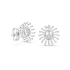 Dandelle Radiating Ball Tip Wire Flower Clover Cluster Lab Grown Diamond Earrings