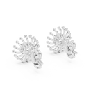 Dandelle Radiating Ball Tip Wire Flower Clover Cluster Lab Grown Diamond Earrings