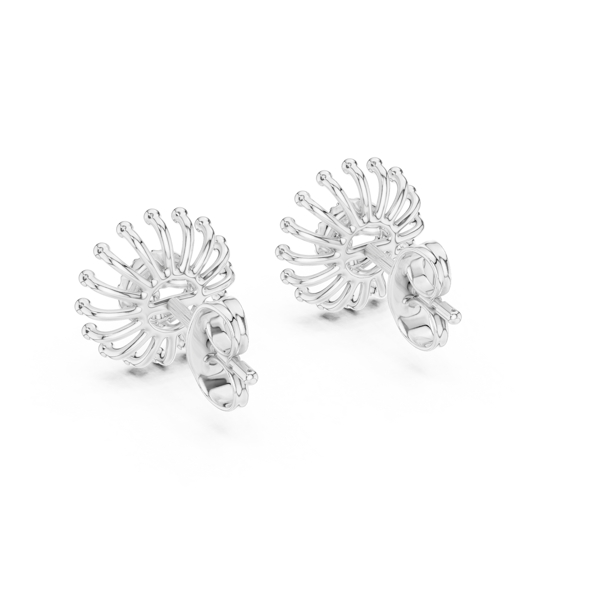 Dandelle Radiating Ball Tip Wire Flower Clover Cluster Lab Grown Diamond Earrings