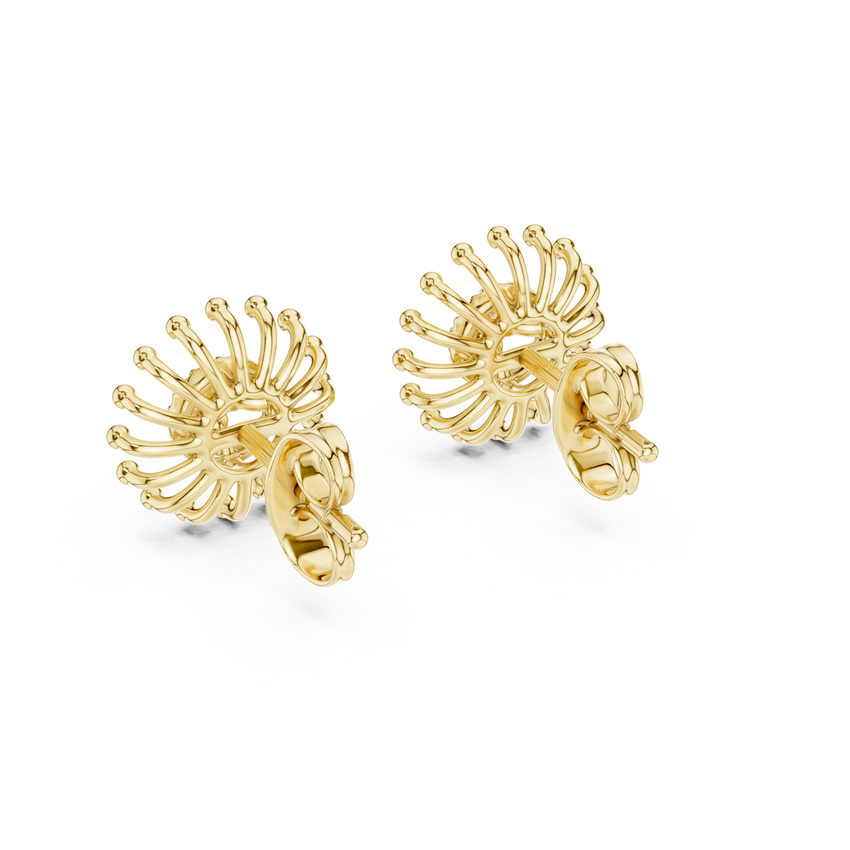 Dandelle Radiating Ball Tip Wire Flower Clover Cluster Lab Grown Diamond Earrings