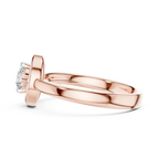 Spirelle Swirl Halo Split Shank Lab Grown Diamond Solitaire Ring