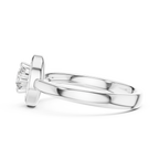 Spirelle Swirl Halo Split Shank Lab Grown Diamond Solitaire Ring