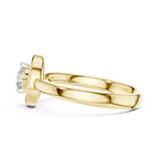 Spirelle Swirl Halo Split Shank Lab Grown Diamond Solitaire Ring