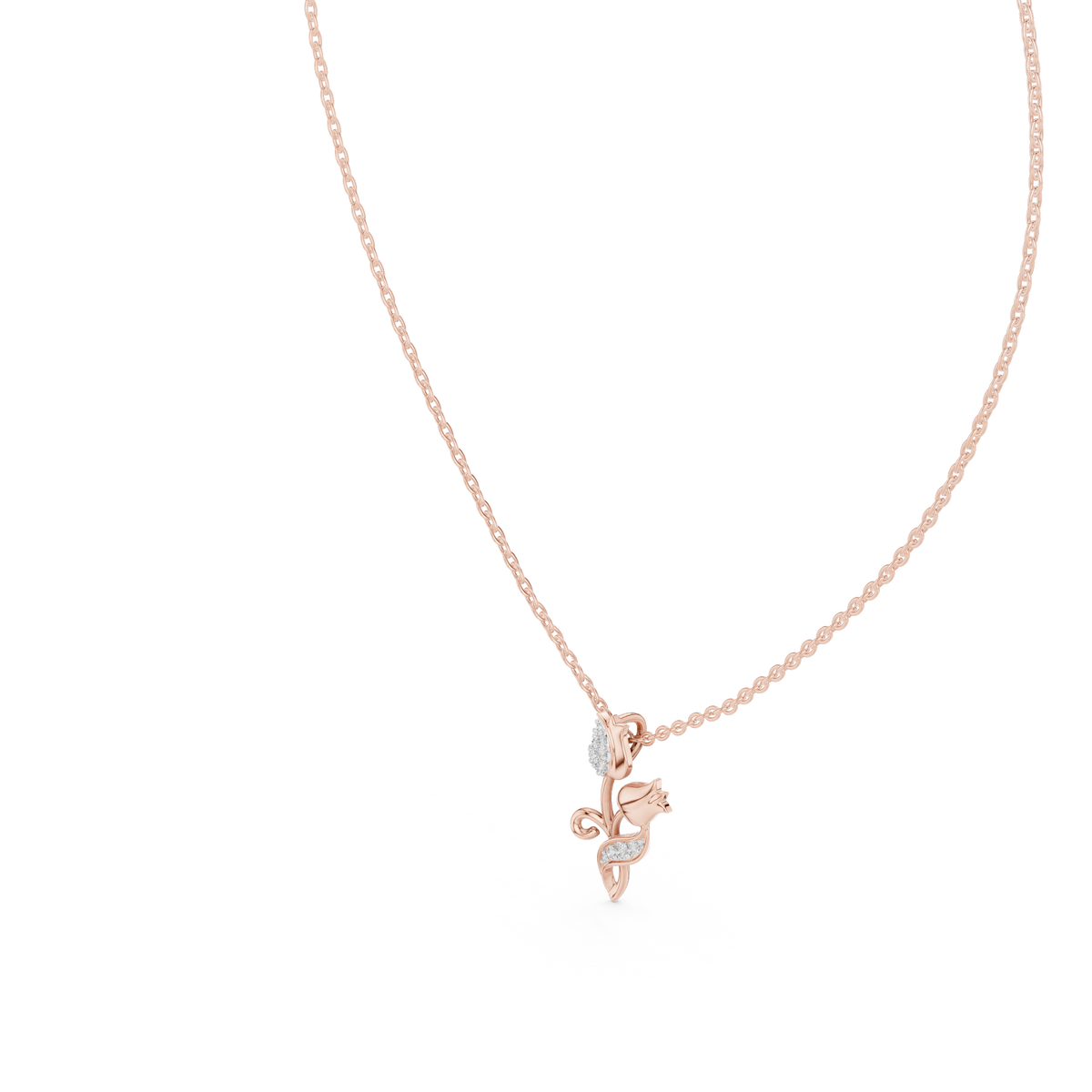 Elowyn Leaf Vine Lab Grown Diamond Pendant Necklace