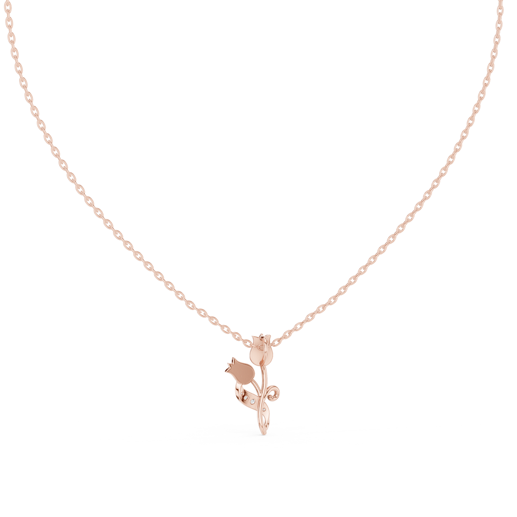 Elowyn Leaf Vine Lab Grown Diamond Pendant Necklace