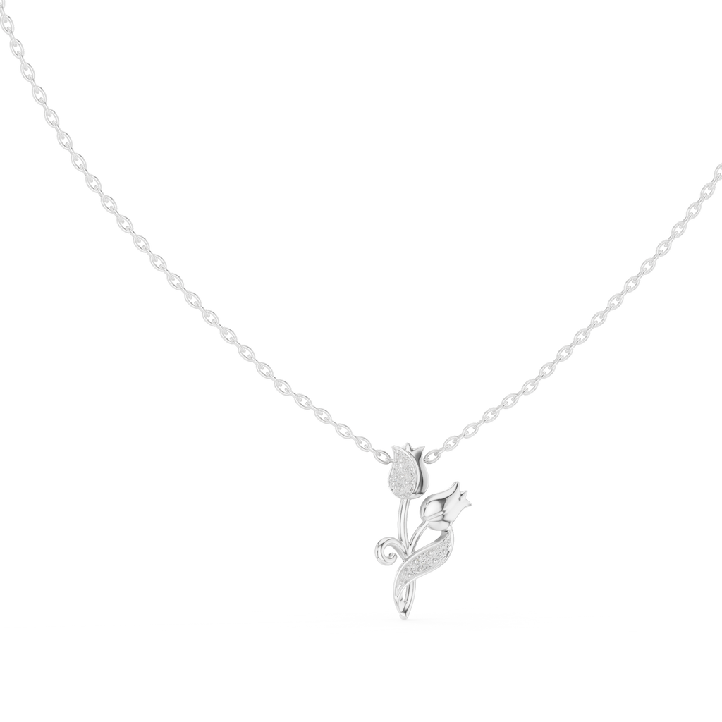 Elowyn Leaf Vine Lab Grown Diamond Pendant Necklace