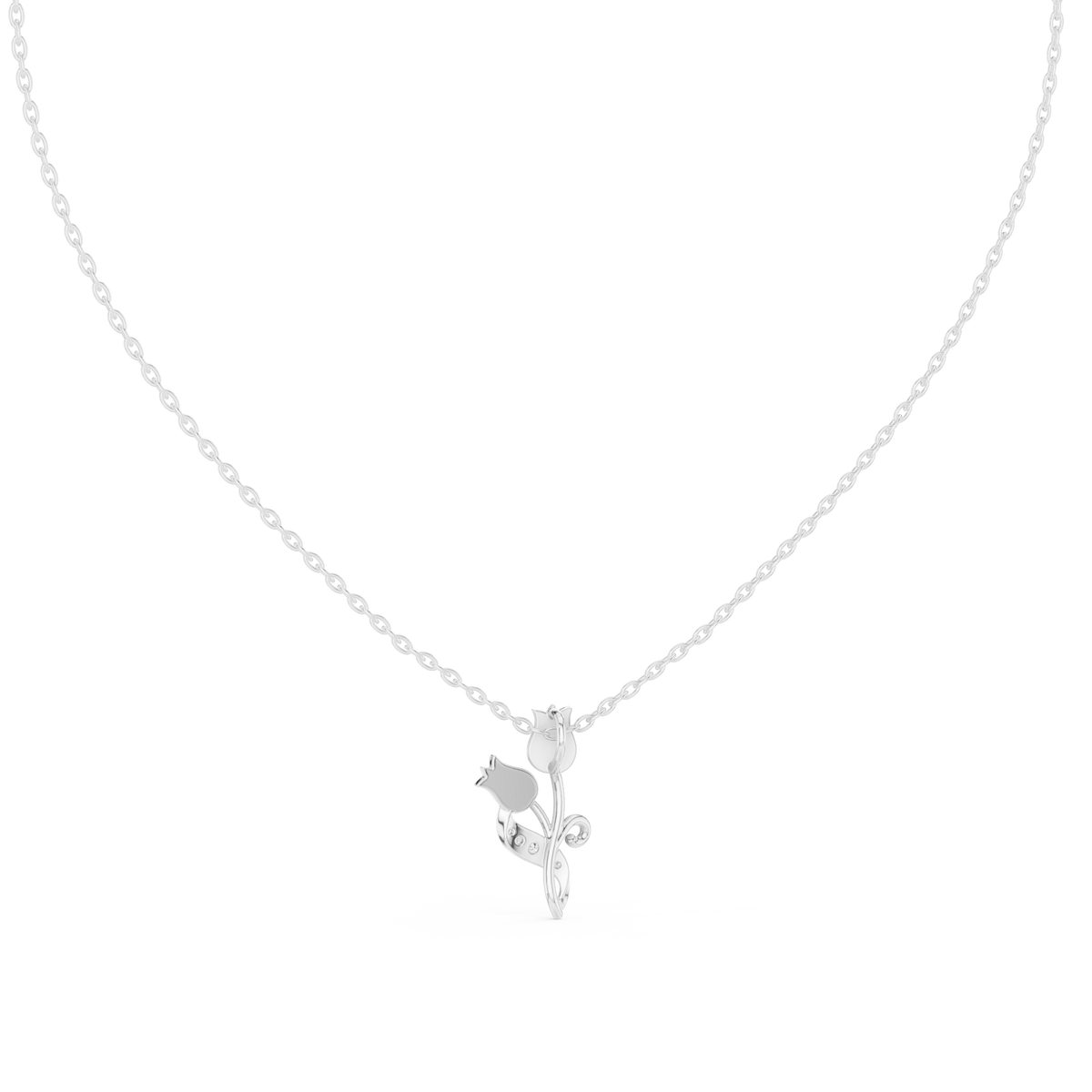 Elowyn Leaf Vine Lab Grown Diamond Pendant Necklace