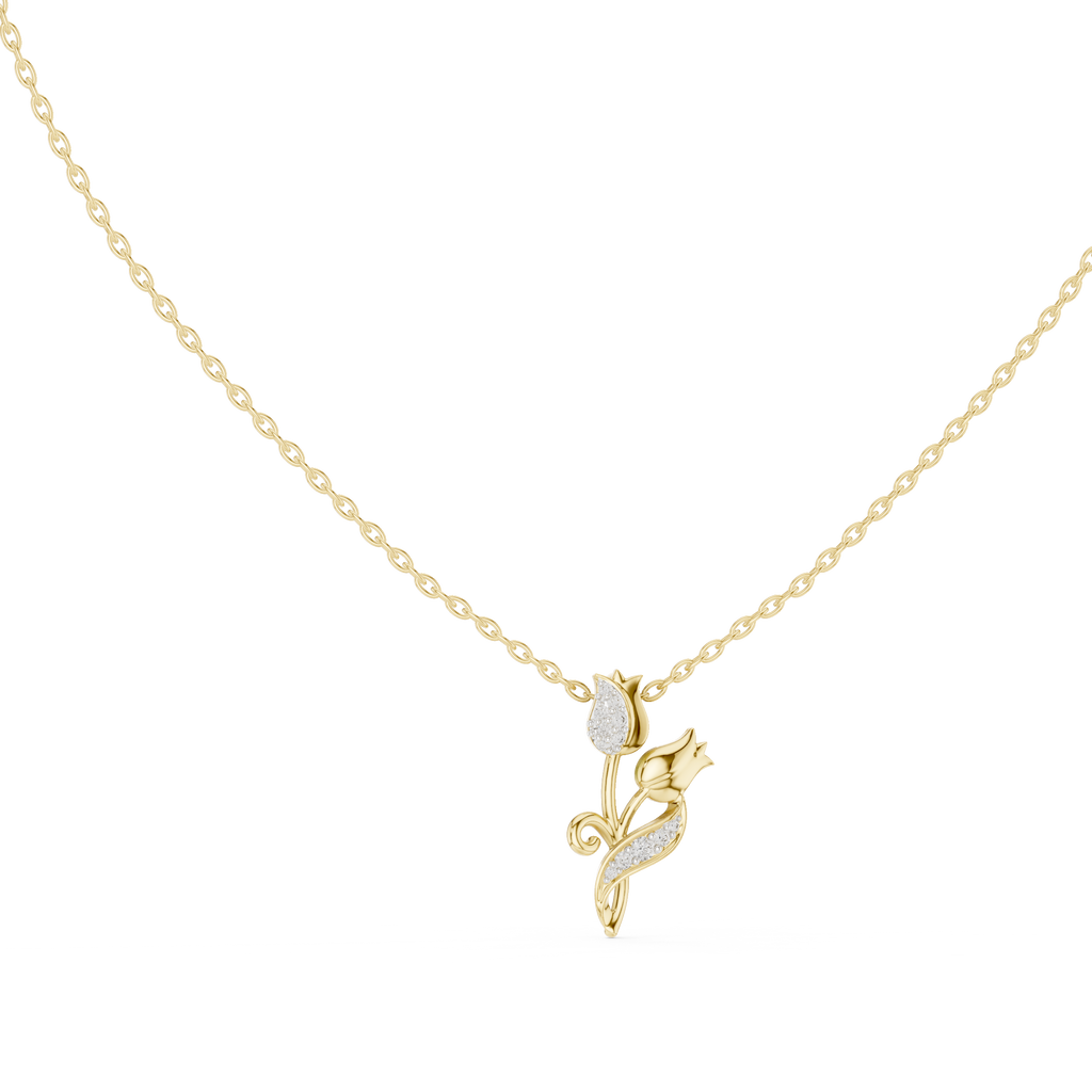Elowyn Leaf Vine Lab Grown Diamond Pendant Necklace
