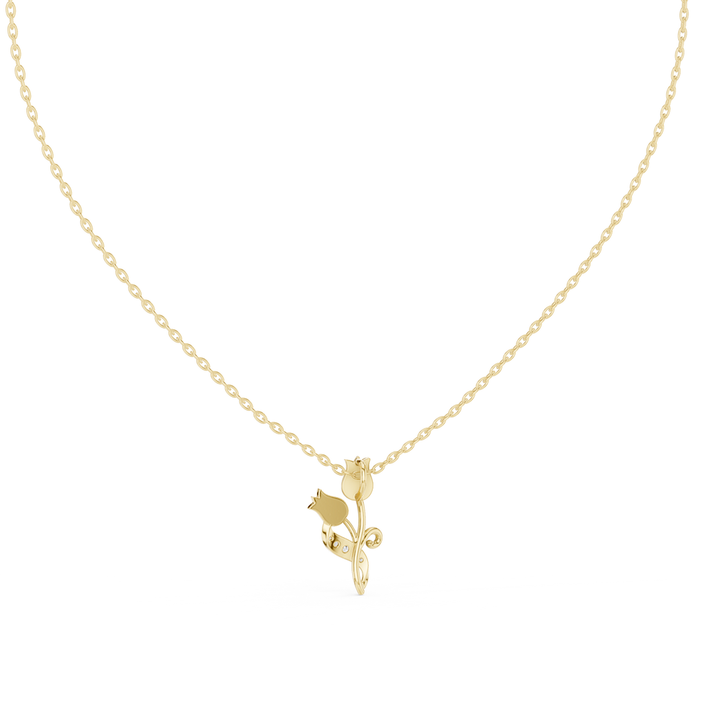 Elowyn Leaf Vine Lab Grown Diamond Pendant Necklace