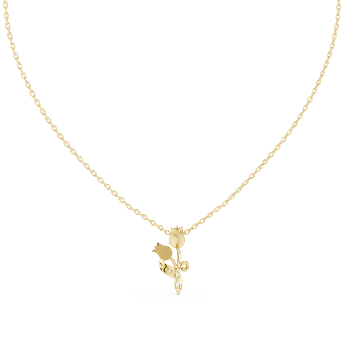 Elowyn Leaf Vine Lab Grown Diamond Pendant Necklace