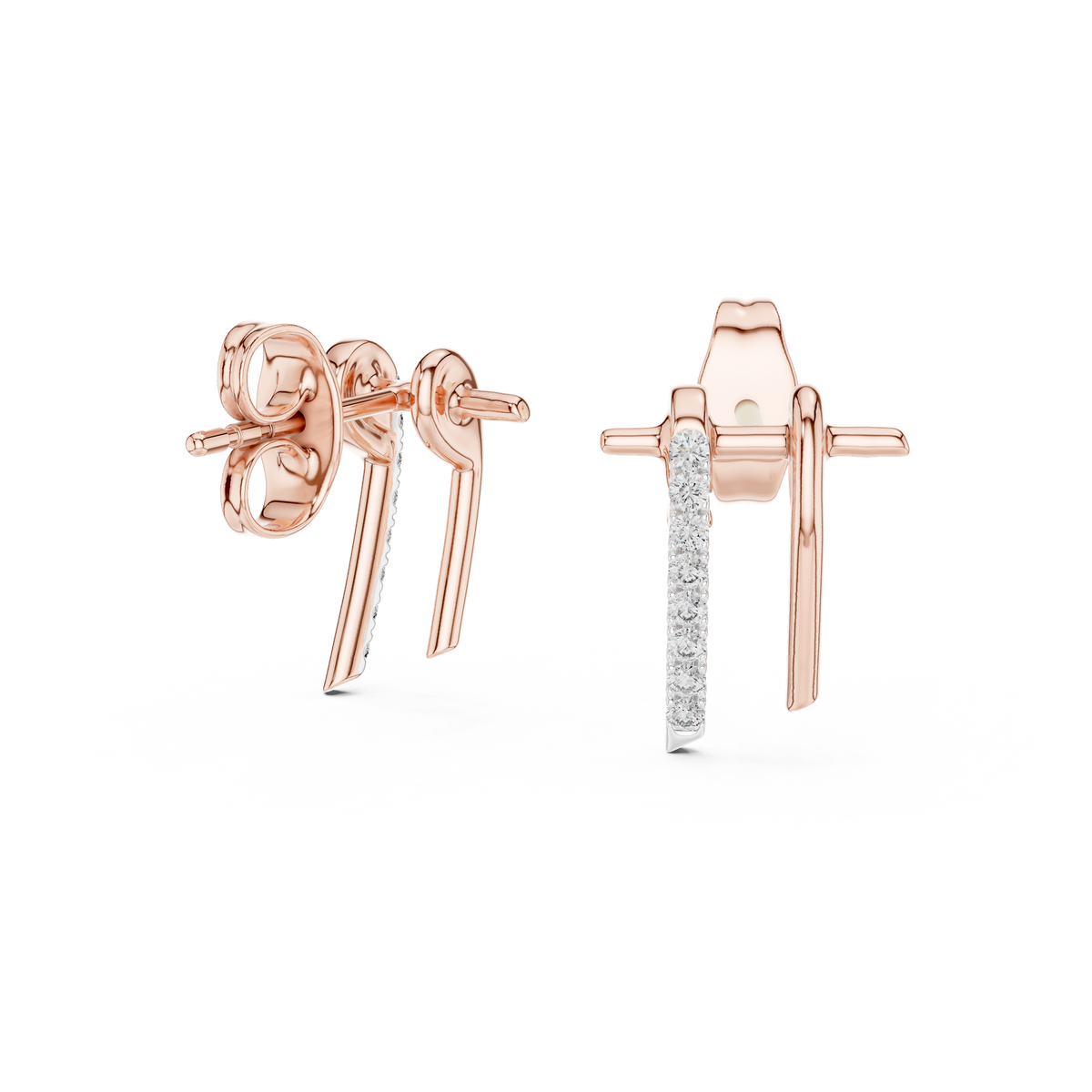 Funkelnde Diamant-Gold-Creolen | Ohrringe mit Blumenmuster