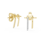 Funkelnde Diamant-Gold-Creolen | Ohrringe mit Blumenmuster