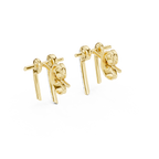 Funkelnde Diamant-Gold-Creolen | Ohrringe mit Blumenmuster