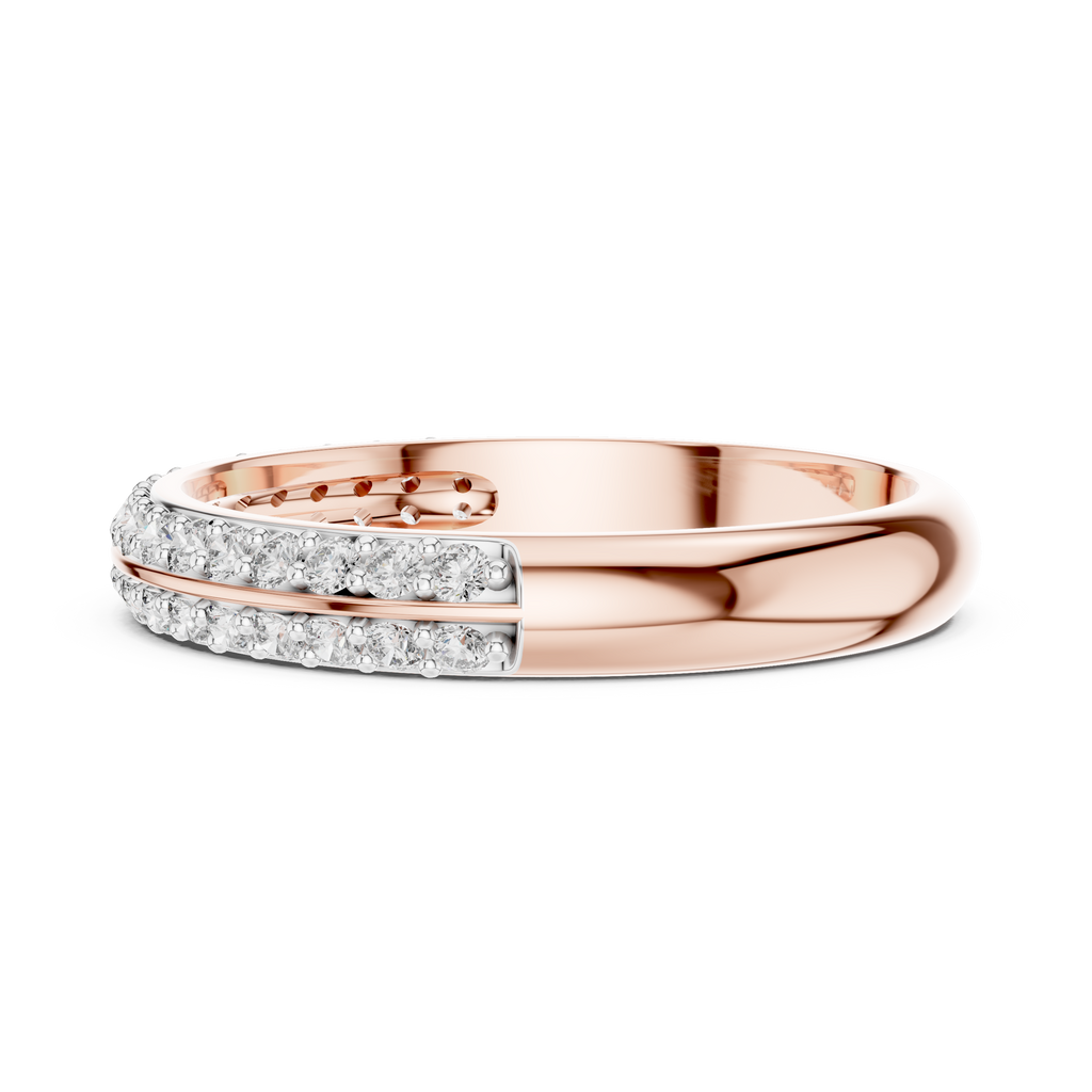 Parallene Double Row Pavé Half Eternity Lab Grown Diamond Band