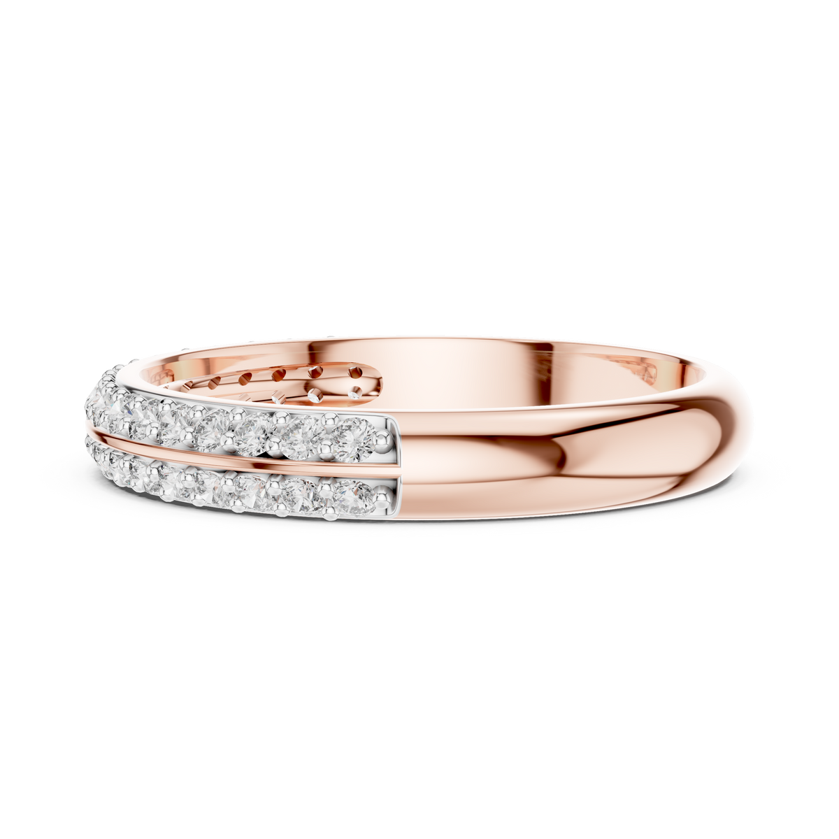 Parallene Double Row Pavé Half Eternity Lab Grown Diamond Band