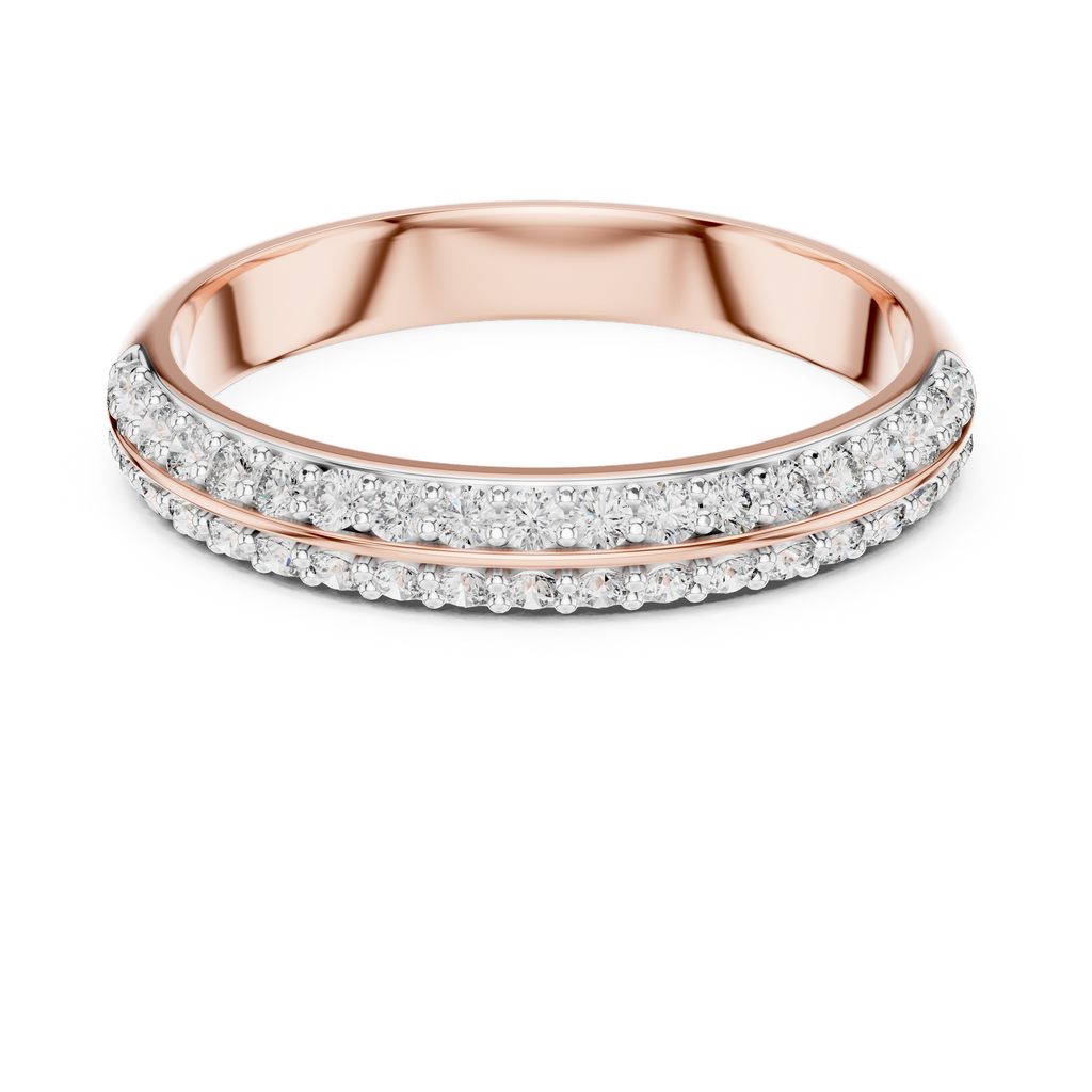 Parallene Double Row Pavé Half Eternity Lab Grown Diamond Band