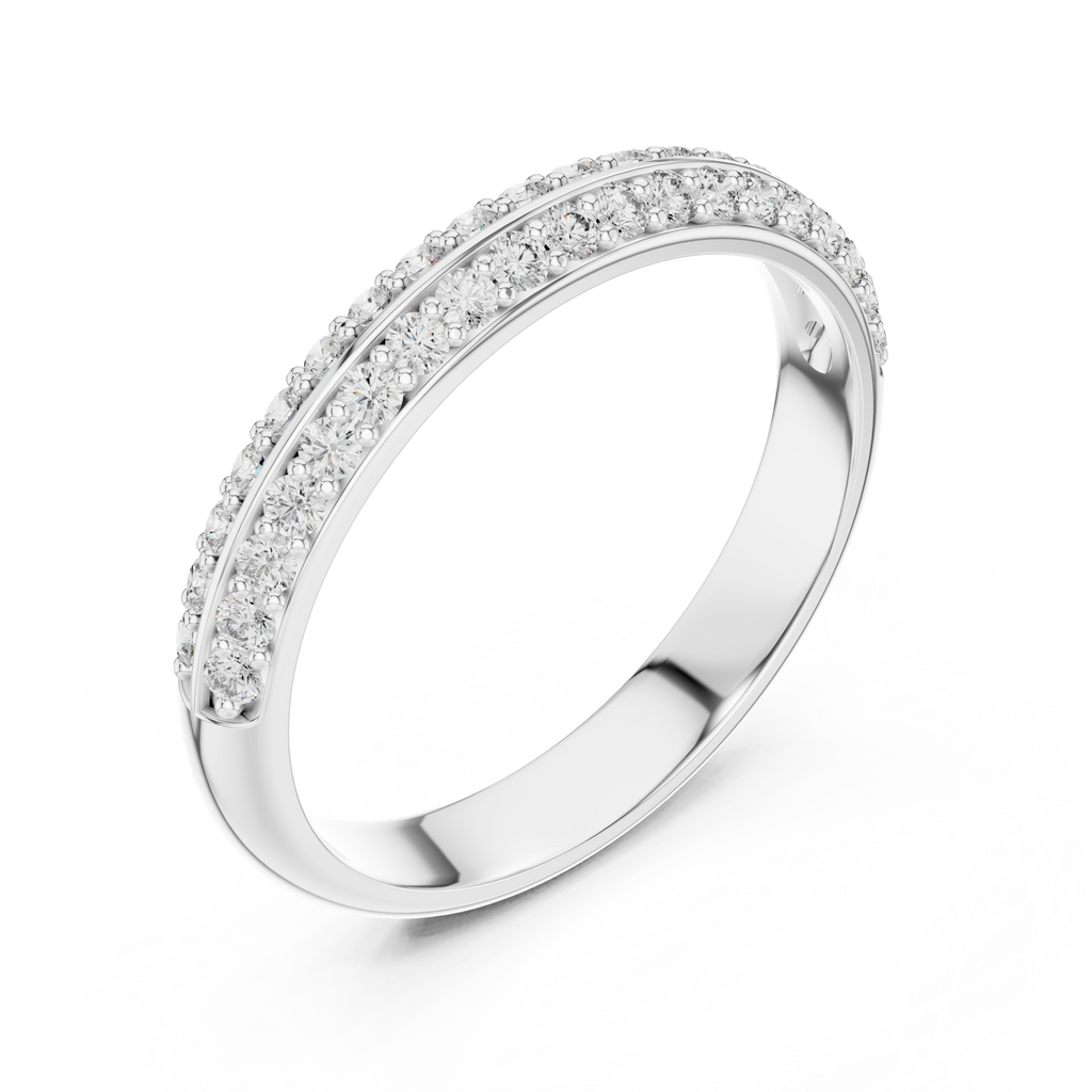 Parallene Double Row Pavé Half Eternity Lab Grown Diamond Band