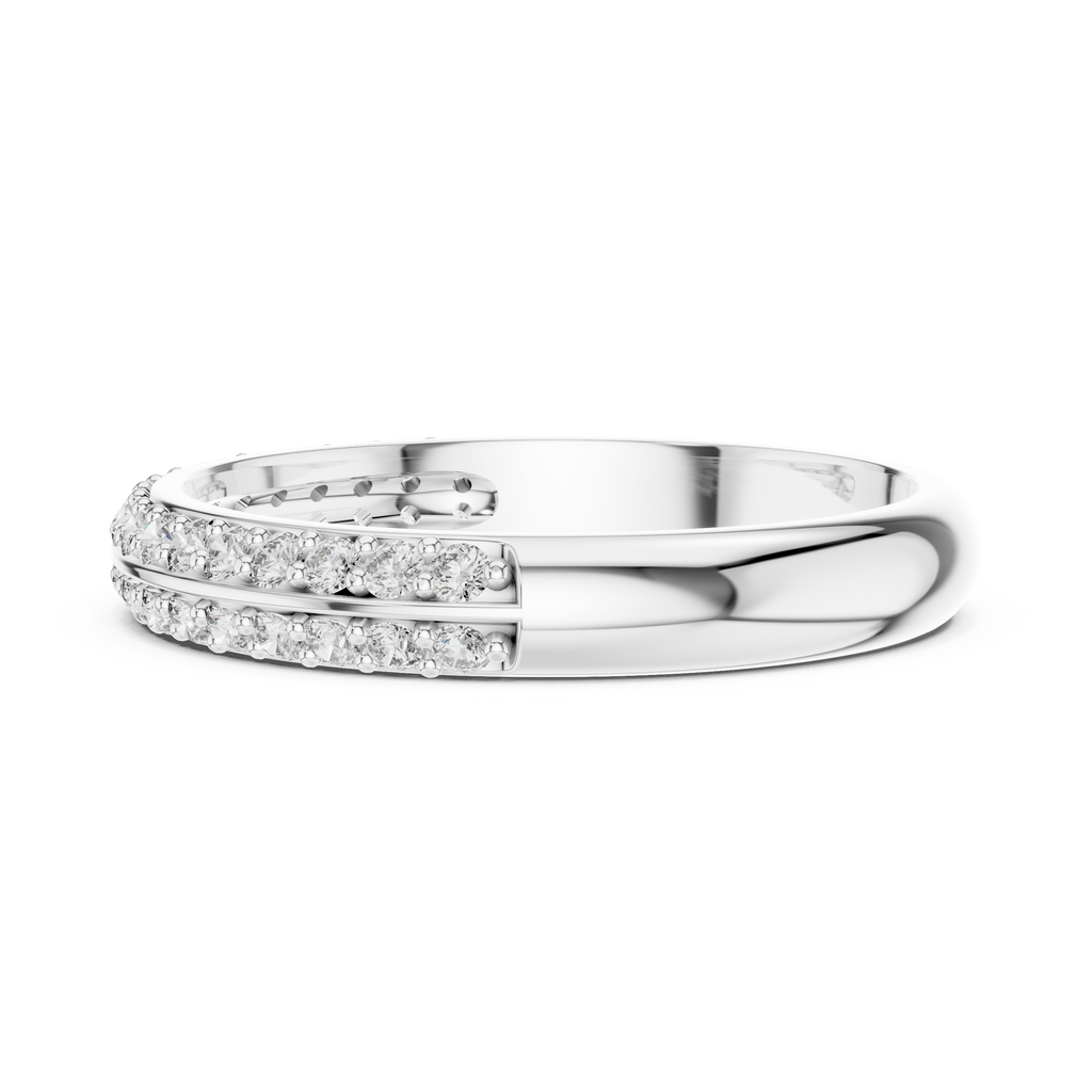 Parallene Double Row Pavé Half Eternity Lab Grown Diamond Band