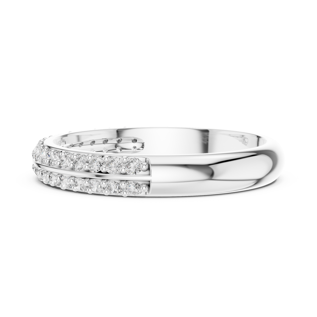 Parallene Double Row Pavé Half Eternity Lab Grown Diamond Band