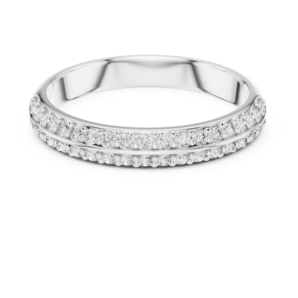 Parallene Double Row Pavé Half Eternity Lab Grown Diamond Band