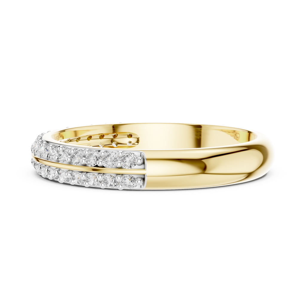 Parallene Double Row Pavé Half Eternity Lab Grown Diamond Band