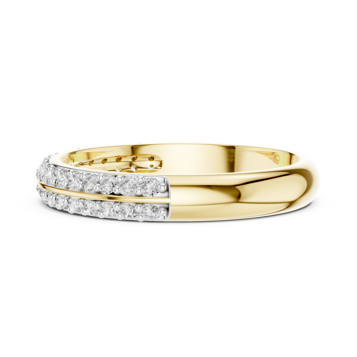 Parallene Double Row Pavé Half Eternity Lab Grown Diamond Band