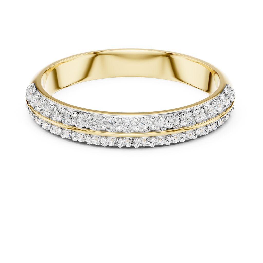 Parallene Double Row Pavé Half Eternity Lab Grown Diamond Band