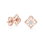 Rhombelle Open Lattice Diamond Shape Four Stone Cluster Lab Grown Diamond Earrings