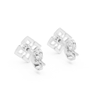 Rhombelle Open Lattice Diamond Shape Four Stone Cluster Lab Grown Diamond Earrings