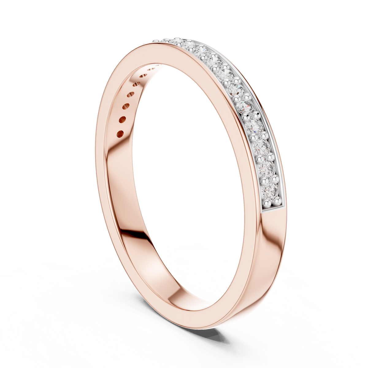Eclatine Two-Tone Pavé Half Eternity Lab Grown Diamond Band