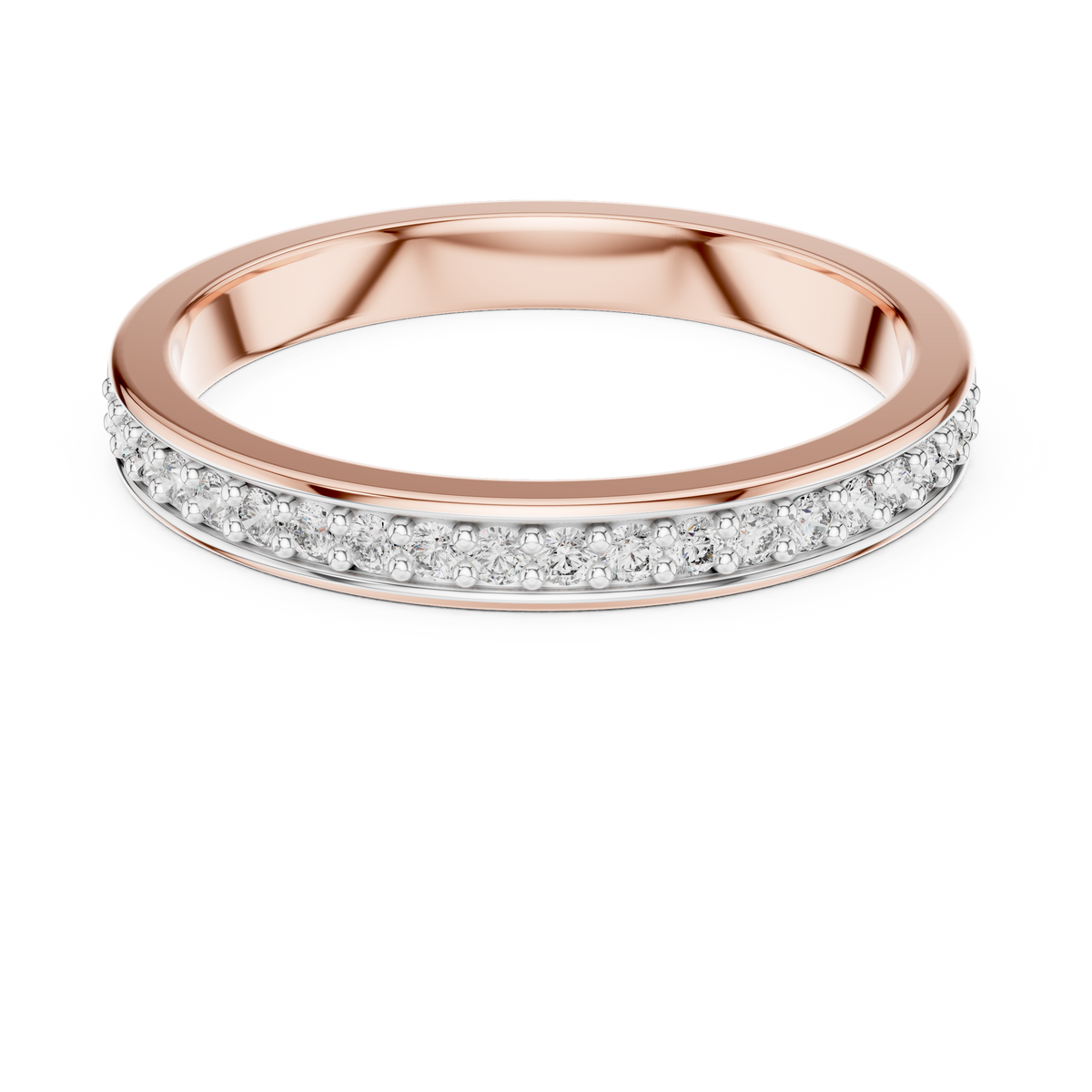 Eclatine Two-Tone Pavé Half Eternity Lab Grown Diamond Band
