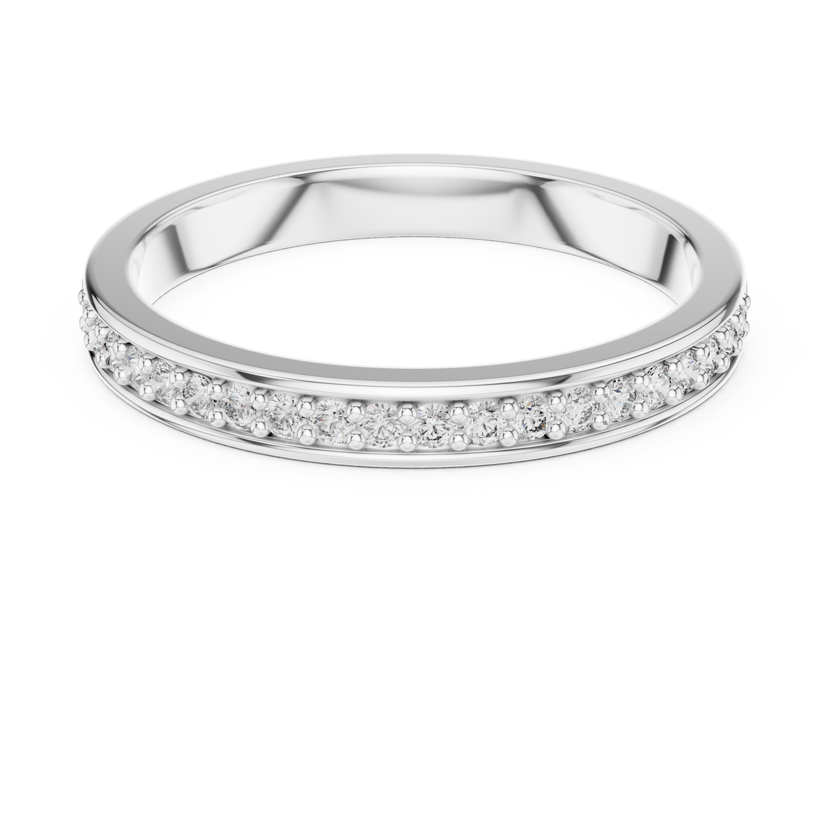 Eclatine Two-Tone Pavé Half Eternity Lab Grown Diamond Band