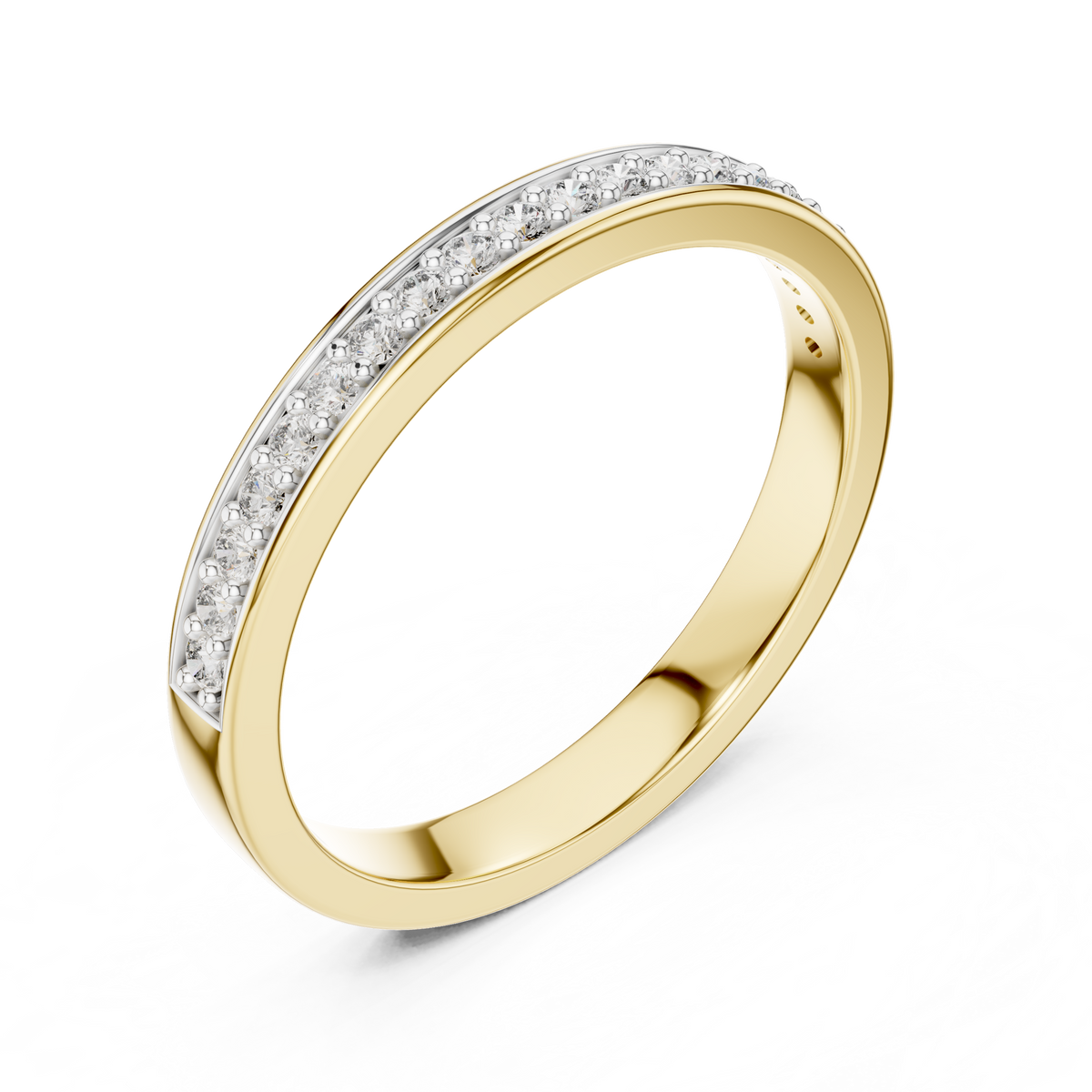 Eclatine Two-Tone Pavé Half Eternity Lab Grown Diamond Band