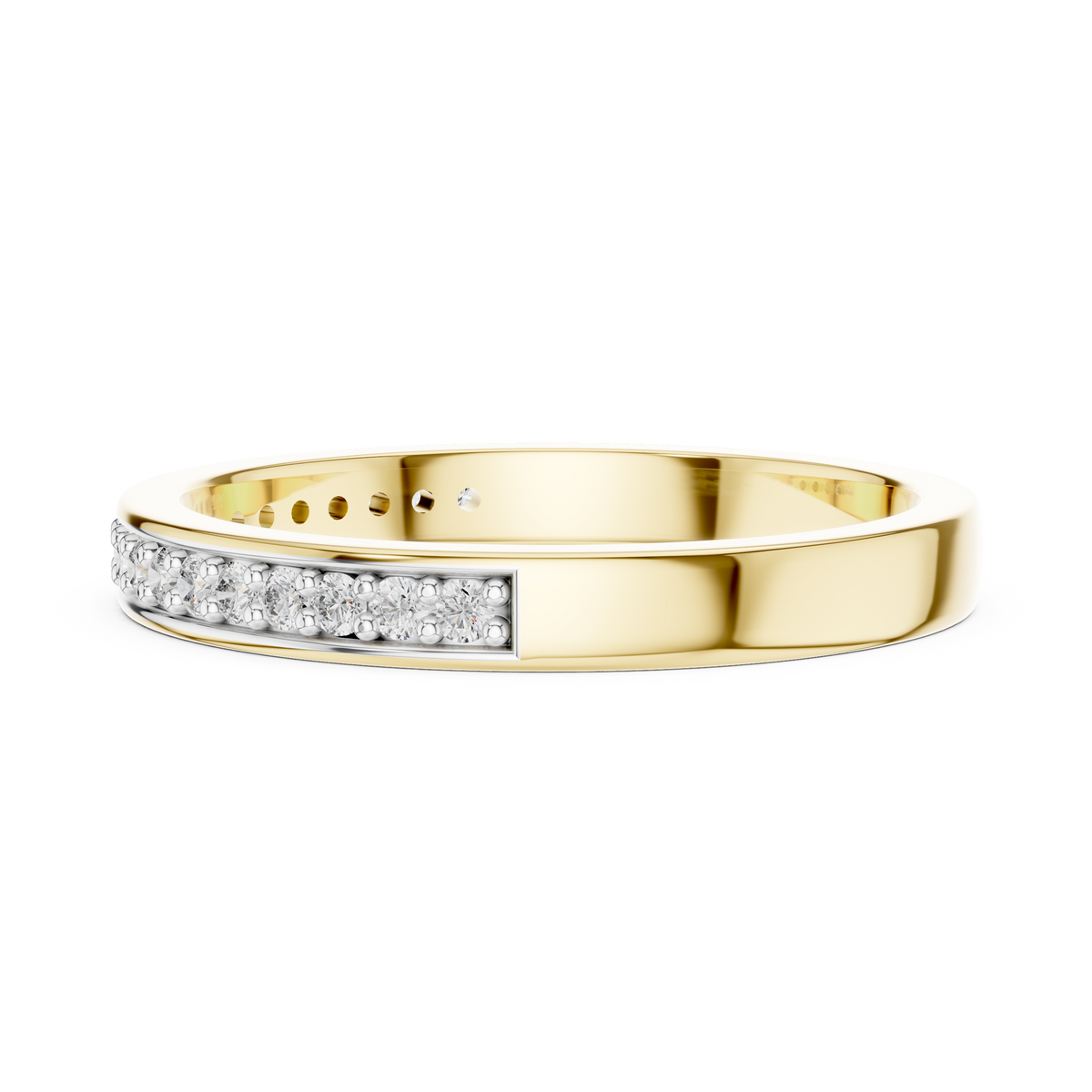 Eclatine Two-Tone Pavé Half Eternity Lab Grown Diamond Band