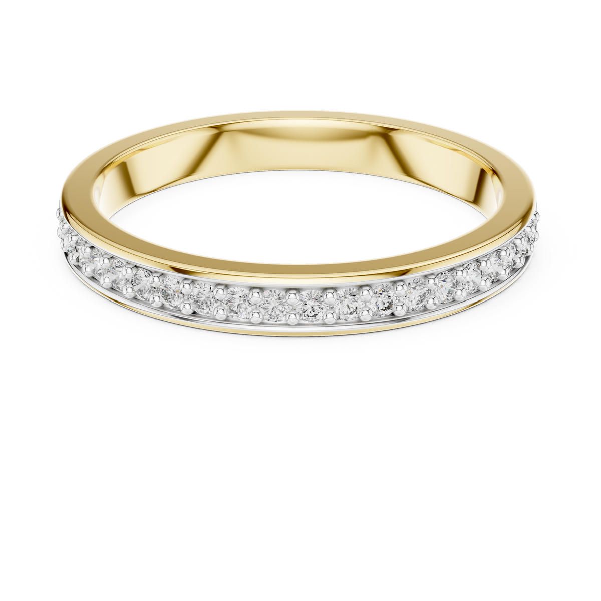 Eclatine Two-Tone Pavé Half Eternity Lab Grown Diamond Band