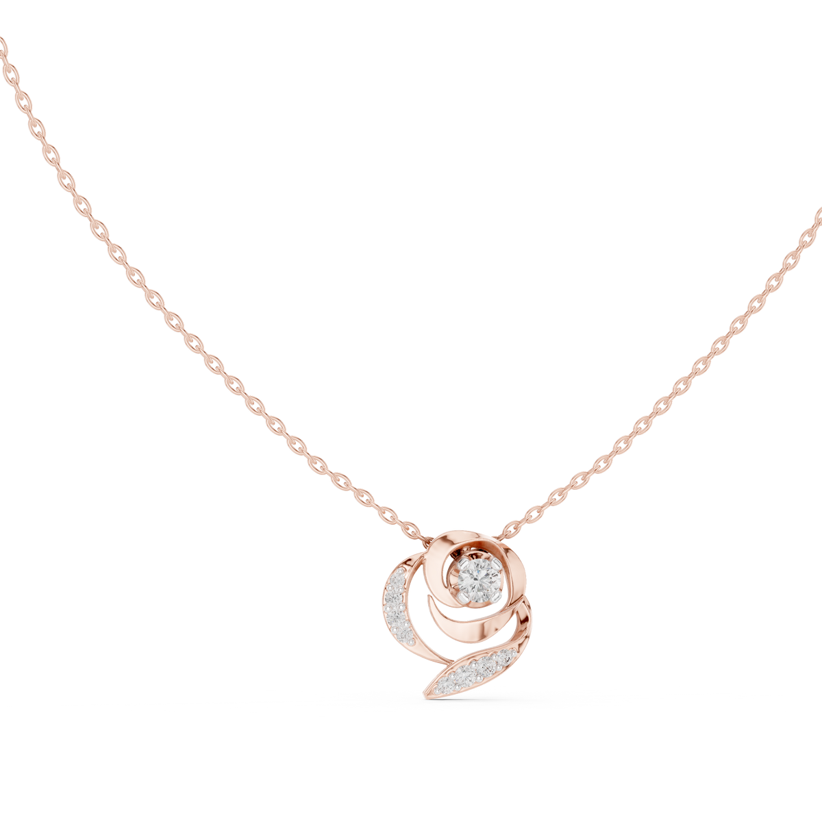 Seraphine Swirl Halo Lab Grown Diamond Pendant Necklace