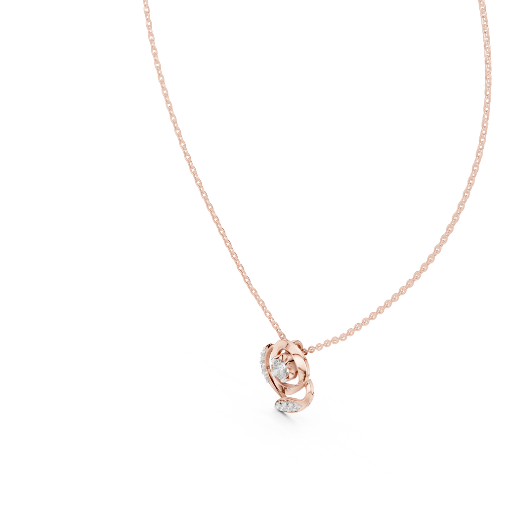 Seraphine Swirl Halo Lab Grown Diamond Pendant Necklace
