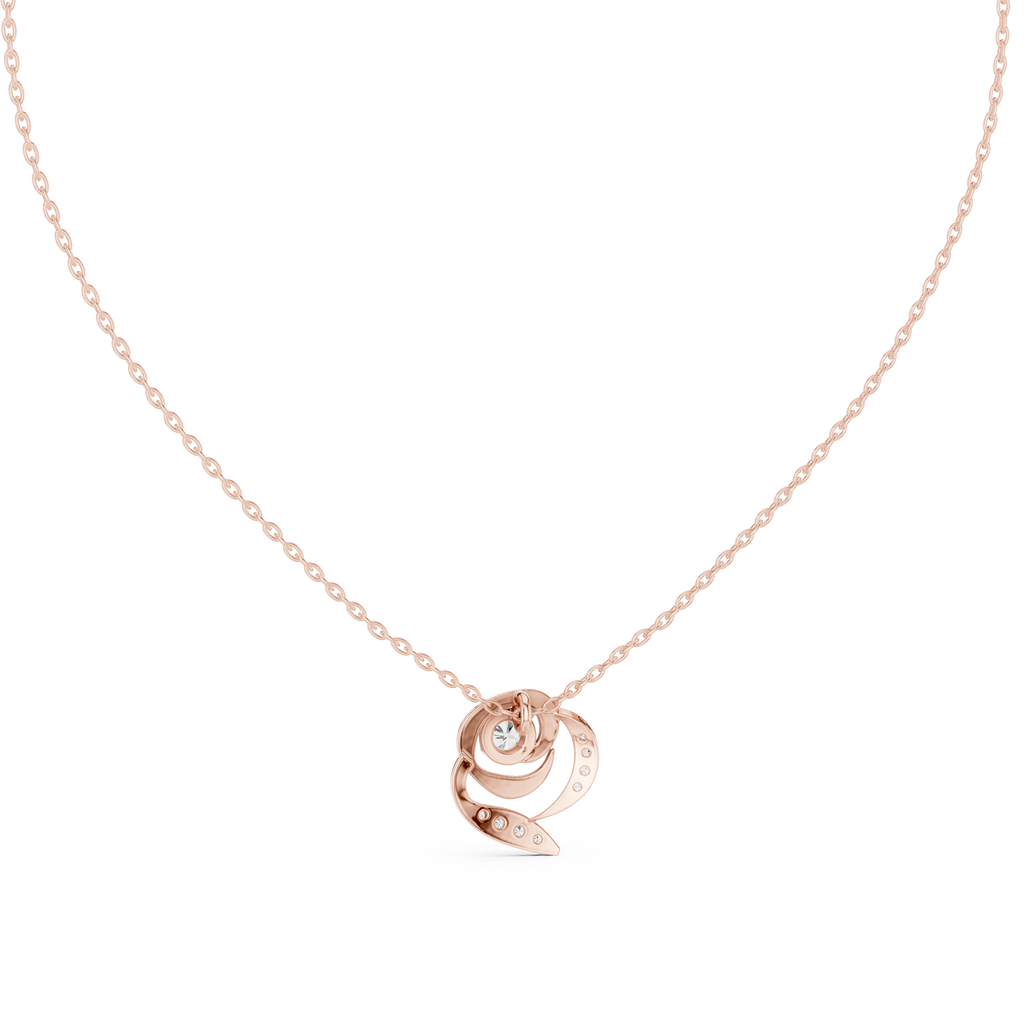 Seraphine Swirl Halo Lab Grown Diamond Pendant Necklace