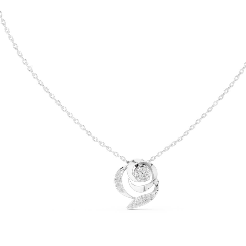Seraphine Swirl Halo Lab Grown Diamond Pendant Necklace