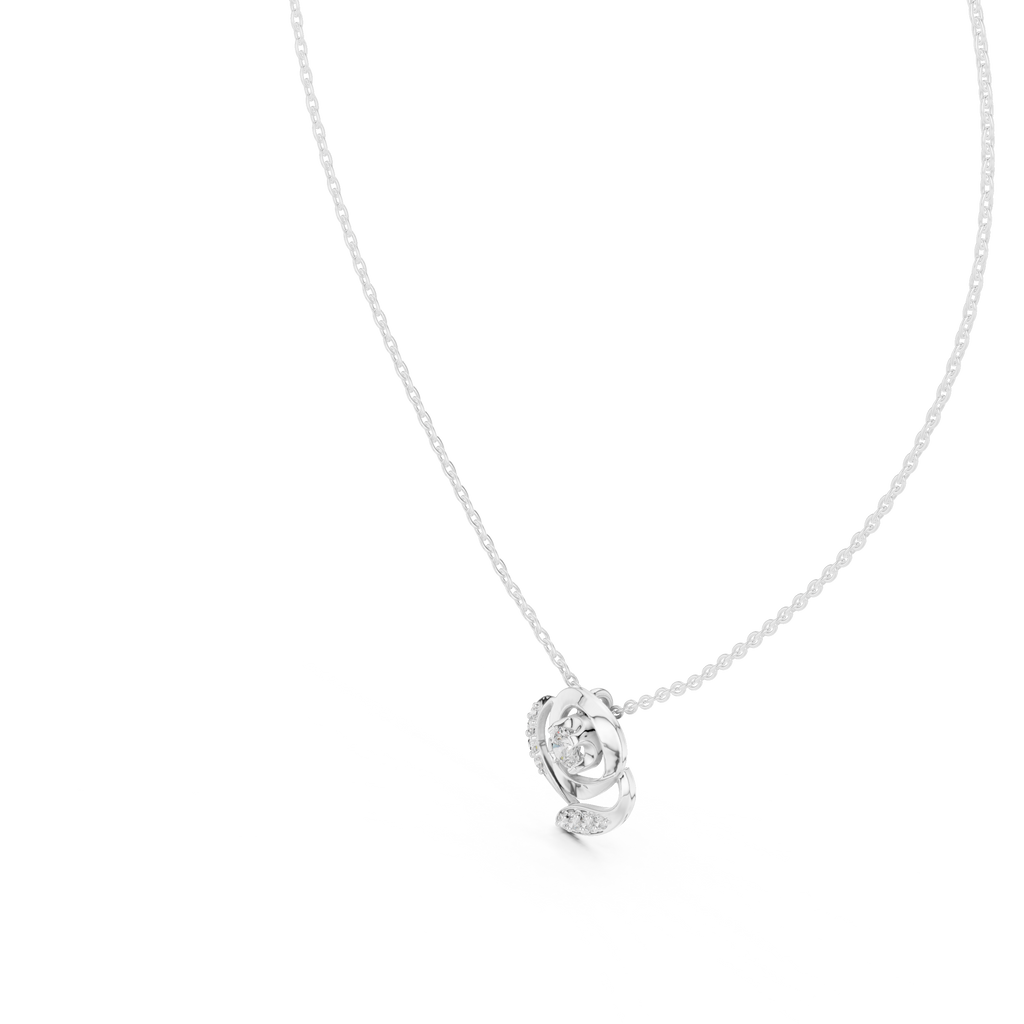 Seraphine Swirl Halo Lab Grown Diamond Pendant Necklace